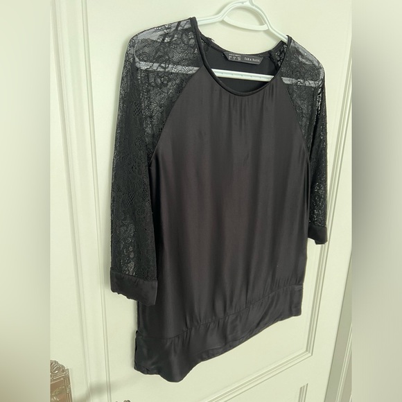 3 for $20 Zara black half lace sleeves top - Picture 6 of 7